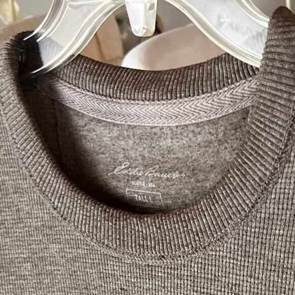 Eddie Bauer men's size Large Tall lightweight knit sweater, brown, casual #1740 - Picture 5 of 7